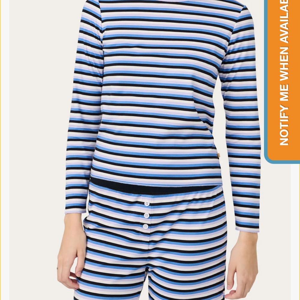 Women's Striped Pajama Set - Cozyland Pima Cotton  Ellie pajamas Winter stripe